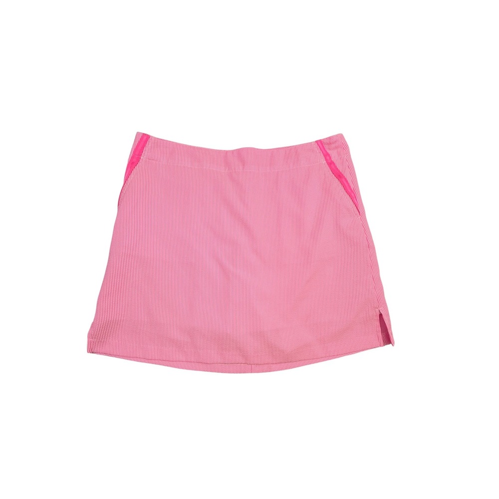 Lady Hagen Skort Womens 8 Pink Seersucker Golf Skirt Striped Activewear Pockets